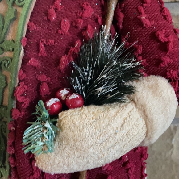 Tall Standing Fabric Snowman with Hat and Broom. New. - Picture 9 of 11